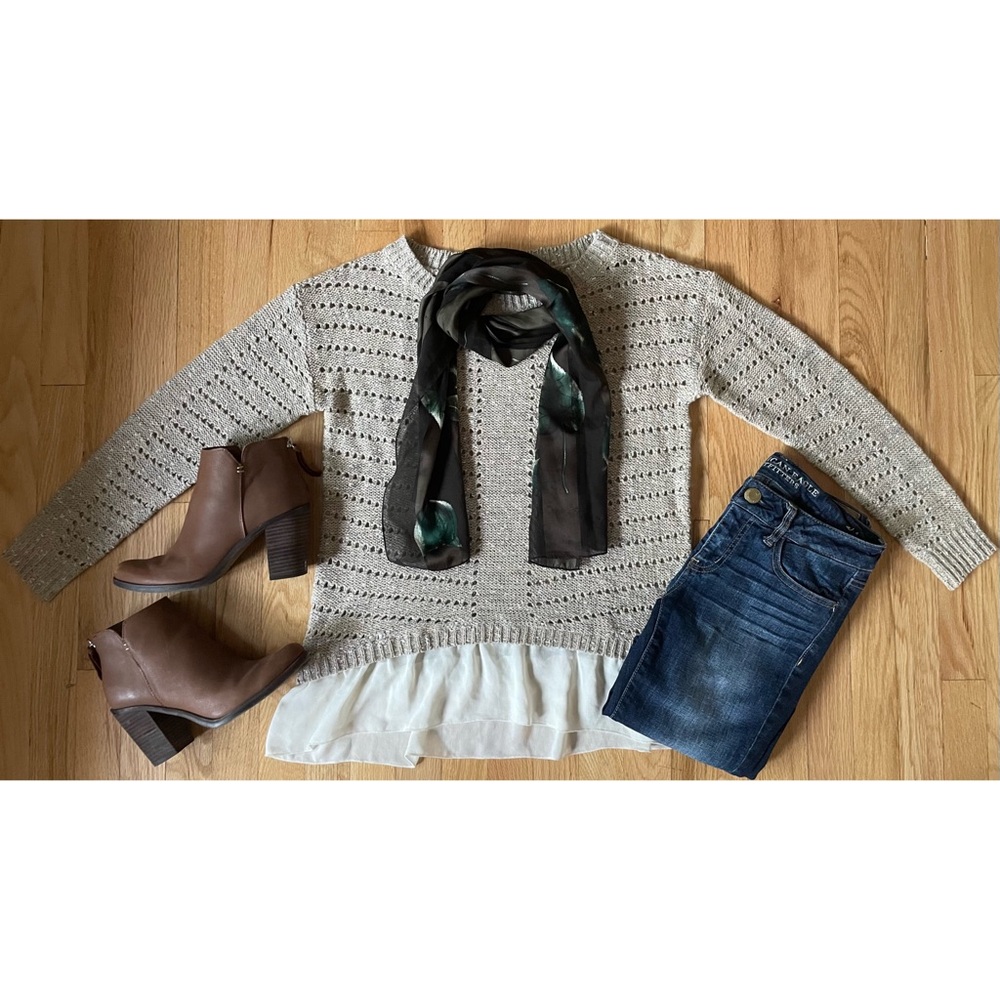 Ruffled Trim Sweater
